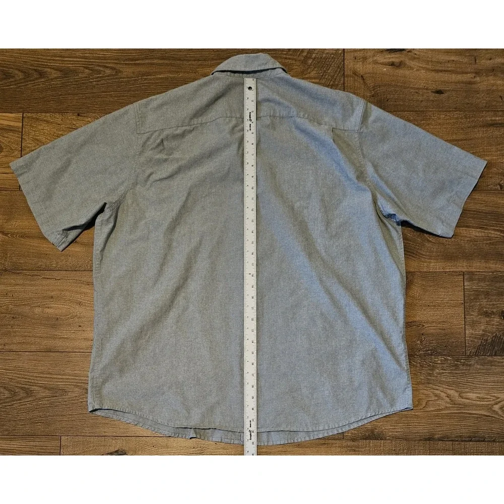 Wrangler‎ Authentics Mens Short Sleeve Button Up Shirt Size 2XL Gray